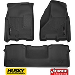 Combo Husky X-Act 2015+ F150 SuperCrew Cab Front and Rear Partial Coverage Mats Black Color 53341/53471