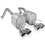 Stainless Works 2009-13 C6 Corvette Axleback 2-1/2in Dual Chambered Turbo Mufflers Quad 4in Tips C609CBQUAD