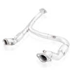 Stainless Works 2015-16 F150 2.7L Downpipe 3in High-Flow Cats Y-Pipe Factory Connection FT15ECODPCAT