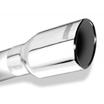 Borla Universal Polished Tip Single Round Rolled Angle-Cut w/Clamp 20154
