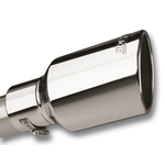 Borla Universal Polished Tip Single Round Rolled Angle-Cut w/Clamp (inlet 2 1/2in. Outlet 4 x 4in) * 20156
