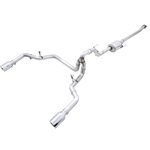 AWE 0FG 21+ Ford F150 Dual Split Rear Exhaust - 5in Chrome Silver Tips 3015-32105