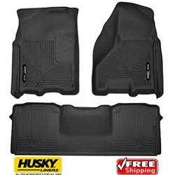 Combo Husky X-Act 2015+ F150 SuperCrew Cab Front and Rear Partial Coverage Mats Black Color 53341/53471