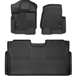Husky Liners 15-22 Ford F-150 SuperCrew Cab X-Act Contour Front & 2nd Row Seat Floor Liners - Black 53498