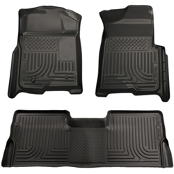 Husky Liners 09-12 Ford F-150 Super Crew Cab WeatherBeater Combo Black Floor Liners 98331
