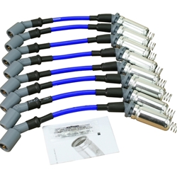 DRAGON FIRE 10.5" Direct Fit Spark Plug Wire Set w/ Heat Shield - Blue - Street Series PWJ256-BL