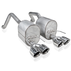 Stainless Works 2009-13 C6 Corvette Axleback 2-1/2in Dual Chambered Turbo Mufflers Quad 4in Tips C609CBQUAD