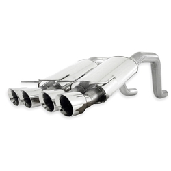 Stainless Works 2006-13 Corvette C6ZO6/ZR1 3in Axleback Chambered Mufflers Quad 4in Rolled Edge Tips ZO6CBCQUAD